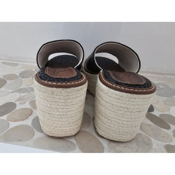 Freebird MIAMI Wedge Leather Sandal Black Snake Boho 7-7.5 NIB - Picture 6 of 10